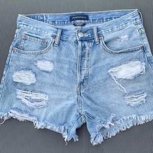 high rise denim cut-off